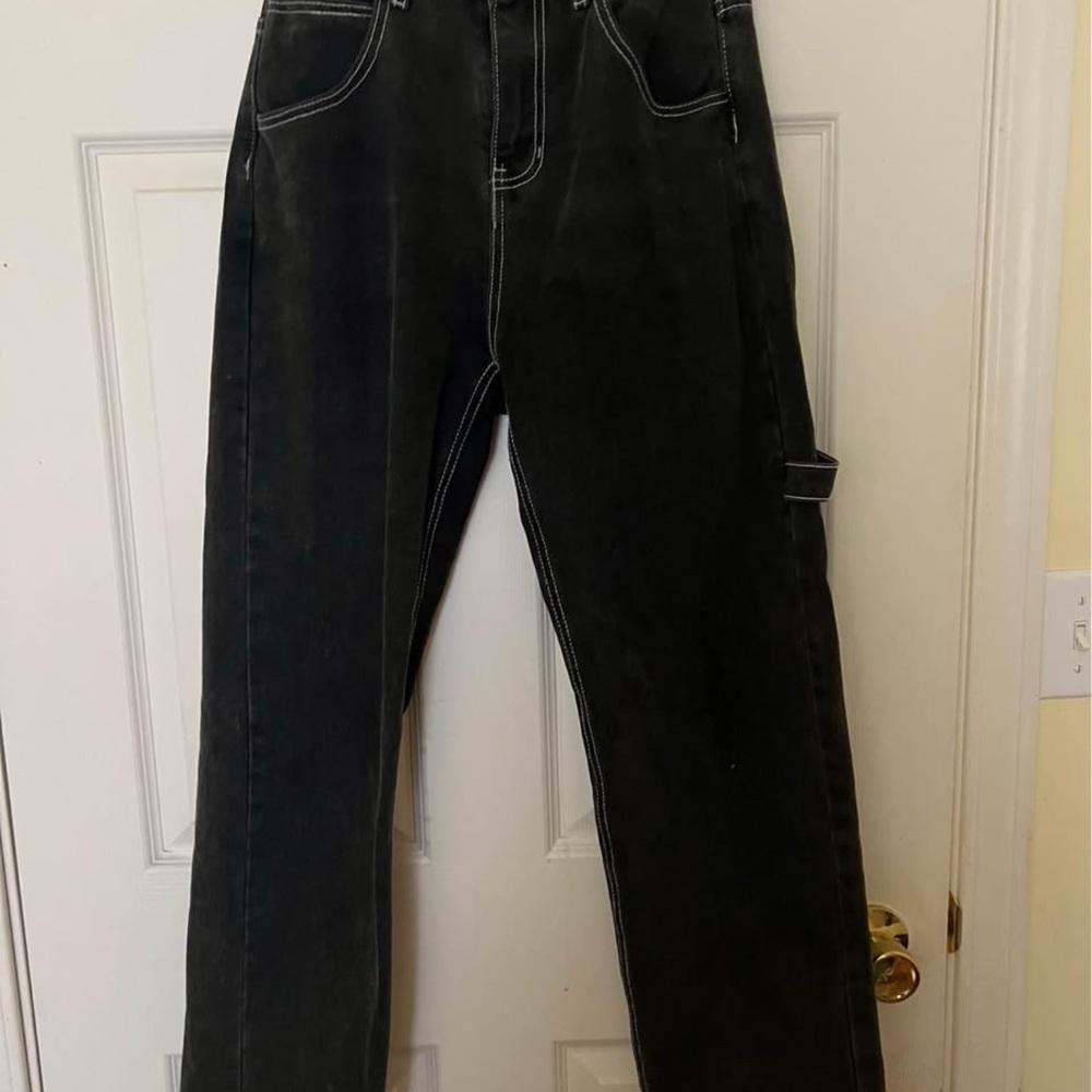 Black High-Waisted Wide Leg Jeans